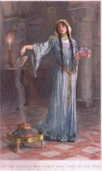 Ela era conhecida por ter estudado magia enquanto estava sendo criada no convento