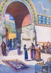 O fim do exílio, de The Bible Picture Book, publicado por Thomas Nelson, c.1950