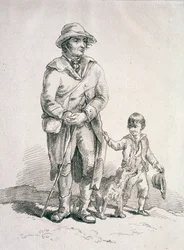Um rústico com um cão e um menino, Personagens provinciais, 1813