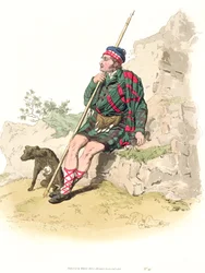 Highland Shepherd, de &39;Costume of Great Britain&39; publicado por William Miller, 1805