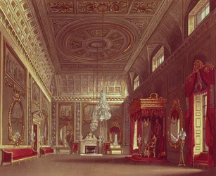 O salão, Palácio de Buckingham de "Royal Residences" de Pyne, 1818