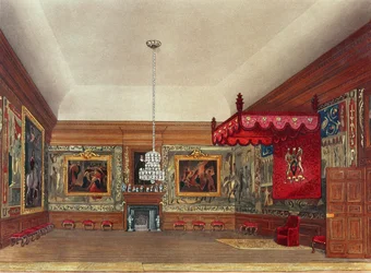 A sala do trono, Hampton Court de &39;Royal Residences&39; de Pyne, 1818
