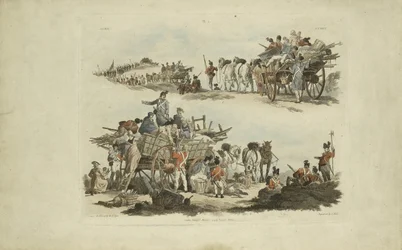 Cenas do Acampamento, 1803 (gravura colorida)