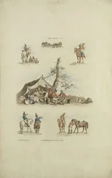 Cenas do Acampamento, 1803 (gravura colorida)