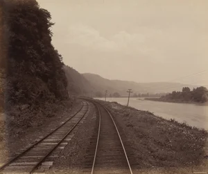 Curva de Hemlock Run, perto de Towanda, c. 1895 (foto)