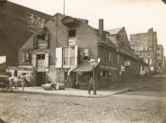 Corrida Street Wharf, Delaware Avenue na Race Street, 1867