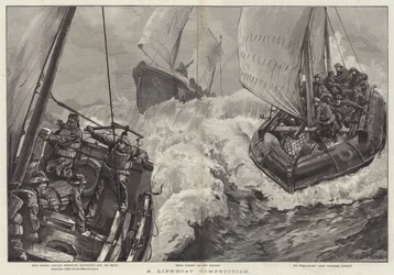 Uma competição de barco de pesca