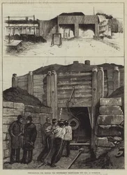 Preparativos para testar a arma de trinta e oito toneladas do Thunderer em Woolwich