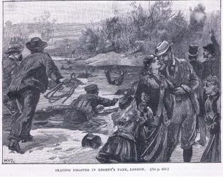 Desastre de patinação no Regents Park, Londres 1868 AD