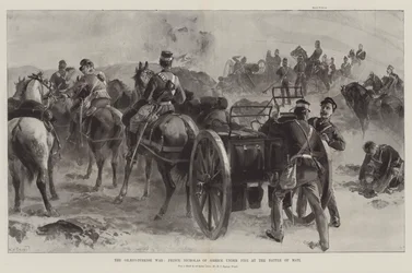 A guerra greco-turca, o príncipe Nicolau da Grécia sob o fogo na batalha de Mati