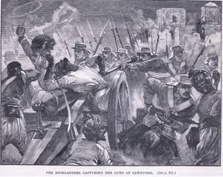 Os Highlanders capturando Cawnpore 1857 AD