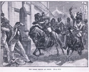 Os rebeldes Sepoys em Delhi 1857 AD