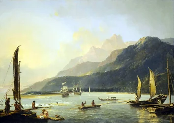 Vista da Baía de Maitavie, [na ilha de] Otaheite [Tahiti]
