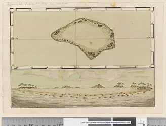 Página 25b/a Mapa e perfil da Ilha Palmerston