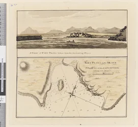 Página 3a Carta de Port Praya na Ilha de São Jago, Ilhas de Cabo Verde. Título 
