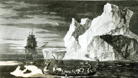 As Ice Islands no dia 9 de janeiro de 1773, gravado por BT Pouney, 31 de fevereiro de 1777