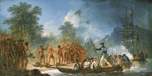 O desembarque em Tanna (Tana), uma das Novas Hébridas