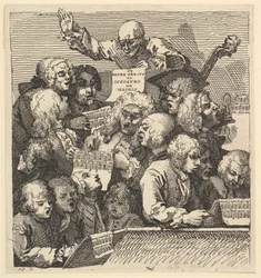 Um coro de cantores, ou The Oratorio, dezembro de 1732.