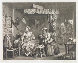 A queda da prostituta, projetada em 1732, impressa em 1744 Presente de Lloyd Spencer (gravura e gravura)