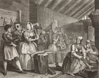 O progresso de uma prostituta - O caminho de uma prostituta, Folha 4: Im Zuchthaus. 1732
