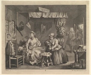A Harlots Progress, Placa 3, abril de 1732.