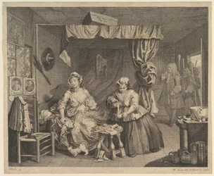 Um progresso das prostitutas, placa 3, antes de abril de 1732.