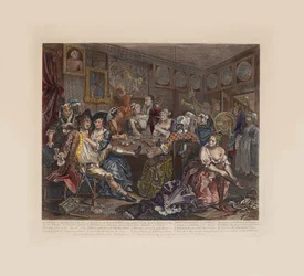 O progresso de um ancinho, Placa 3: A cena da taverna, ca 1735.