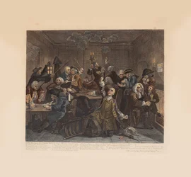 O progresso de um ancinho, placa 6: cena em uma casa de jogos, ca 1735.