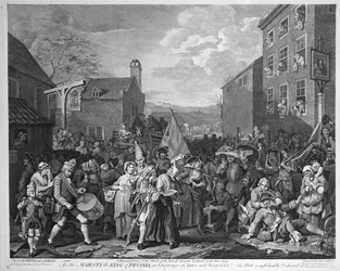 Uma representação da Marcha dos Guardas para a Escócia no ano de 1745, publicada em 1750