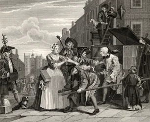 Preso por dívida, placa V de &39;A Rake&39;s Progress&39;, de &39;The Works of William Hogarth&39;, publicado em 1833