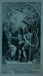 Burlesque no retábulo de Kents em St Clement Danes, c1725