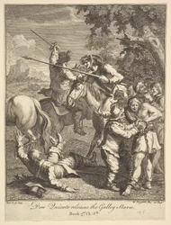 Don Quixote lança as Seis Ilustrações dos Escravos da Galera para Don Quixote, 1756 ou depois.