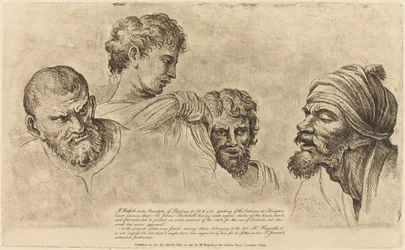 Quatro cabeças dos desenhos de Raphael em Hampton Court