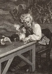 Quatro impressões de uma eleição. Folha 2: Pesquisa de votos - captura de voz (detalhe, veja também a figura número 51281). 1757