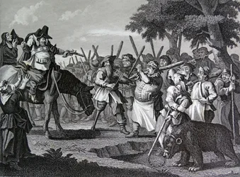 Frontispício de "Hudibras" de Samuel Butler