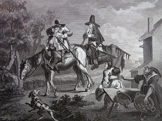 Frontispício de "Hudibras" de Samuel Butler