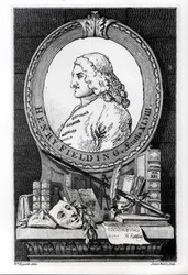 Henry Fielding (1707-54) na idade de quarenta e oito anos, gravado por James Basire