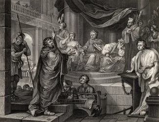 Paul antes de Felix, de "As Obras de William Hogarth", publicado em 1833