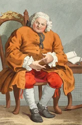 Retrato de Simon Fraser, Lord Lovat, 25 de Agosto de 1746, ilustração de "Hogarth Restored": As obras inteiras do célebre William Hogarth, re-gravadas por Thomas Cook