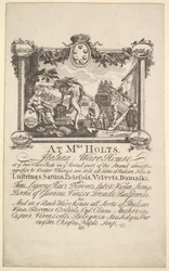 Cartão da loja para a Sra. Holts Italian Warehouse, 1720-72.