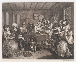 O Funeral da Prostituta, projetado em 1732, impresso em 1744 (gravura e gravura)
