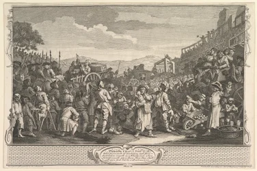 O Prentice Idle Executado na Tyburn Industry and Idleness, chapa 11, 30 de setembro de 1747.