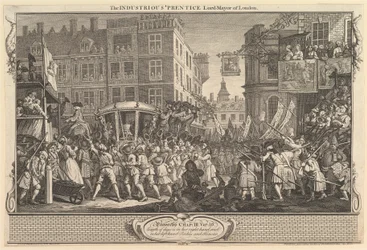 O industrioso Prentice Lord Mayor de Londres: Indústria e ociosidade, placa ..., 30 de setembro de 1747.