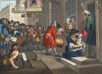 O Prentice Industrious &39;fora de seu tempo e casou-se com sua filha do mestre, placa VI de&39; indústria e ociosidade &39;, ilustração de&39; Hogarth restaurado: as obras inteiras do celebrado William Hoga