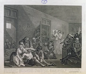 The Rake in Bedlam, prato VIII de &39;A Rake&39;s Progress&39;, 1763
