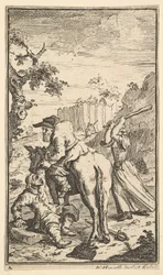 Trulla Atacando Hudibras Dezessete Ilustrações Pequenas para Samuel Butlers Hudibras ..., 1721-26.