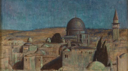 A Cidade Santa: A Mesquita As Sakrah ao luar, c.1854 (aguarela sobre papel)