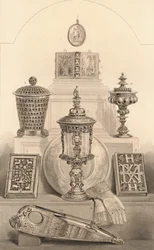 Relíquias associadas à rainha Elizabeth, 1886