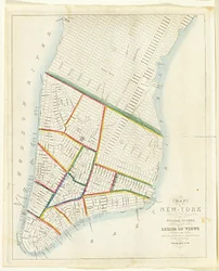Mapa da cidade de Nova Iorque [até à East 53rd Street], 1885