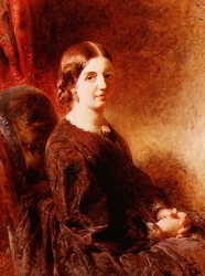 Retrato de uma mulher, sentada, dita ser a Sra. Huggins